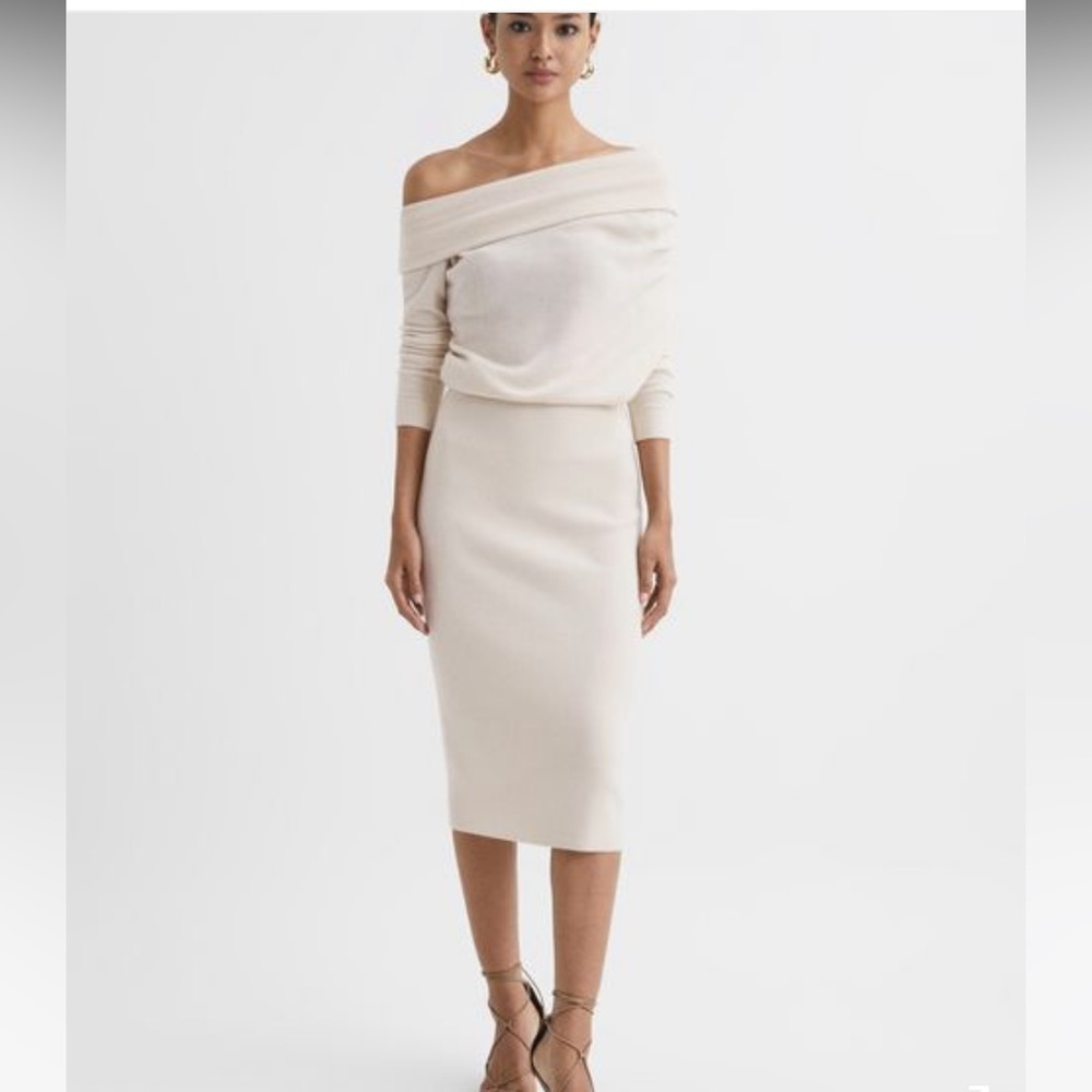 Reiss Off the shoulder sweater dress